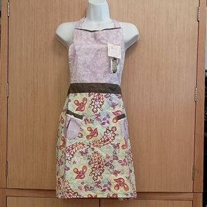 NWOT MUKitchen "Emma"  Purple/Green Bib Apron